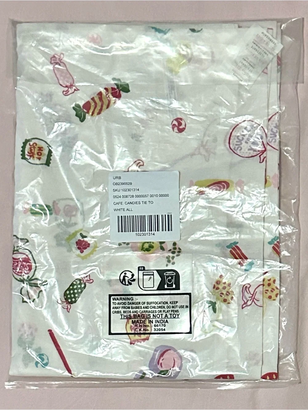 NEW Candied Patterned Café Curtain Set White OS